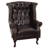 Πολυθρόνα τ. Chesterfield σε χρώμα καφέ σκούρο 83x75x107