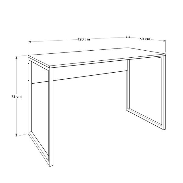 Γραφείο "TORI" σε χρώμα δρυς-μπεζ/μαύρο 120x60x77
