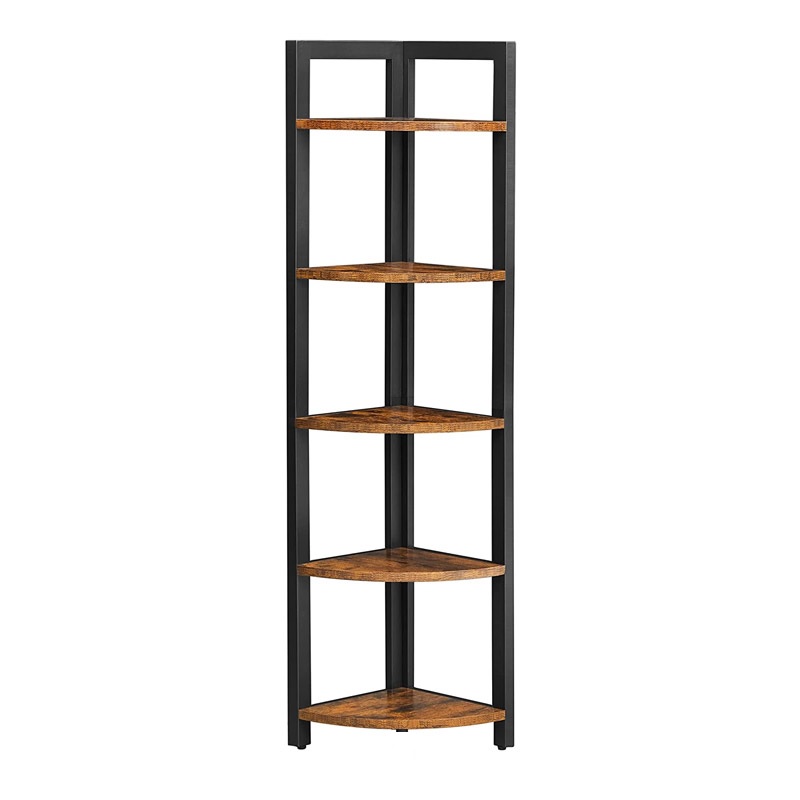 Ραφιέρα "CORNER" γωνιακή σε χρώμα σκούρο καρυδί 30x30x160