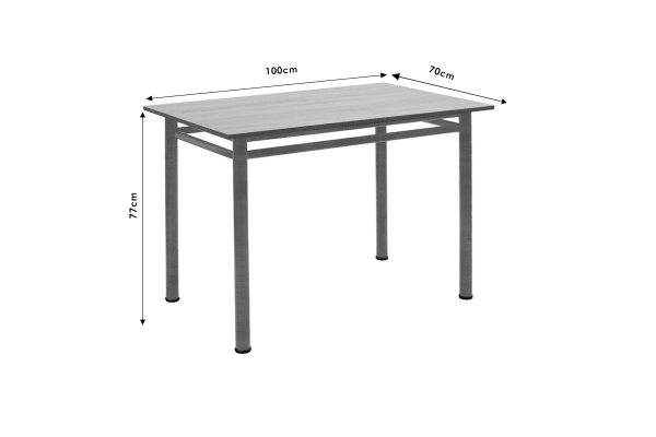 Τραπέζι "DINNER" σε δρυς/λευκό χρώμα 100x60x77