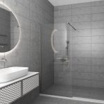 Orabella Serena Brushed nickel  H200 120 cm - Καμπίνα ελεύθερης τοποθέτησης με βραχίονα στήριξης τοίχου