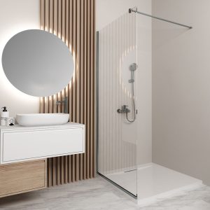Orabella Serena Gun metal  H200 80 cm - Καμπίνα ελεύθερης τοποθέτησης με βραχίονα στήριξης τοίχου