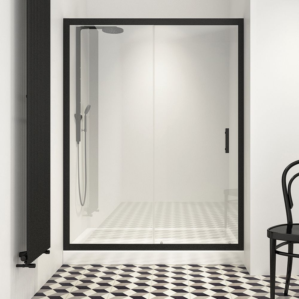 Orabella Energy Easy Fix Black matt H200 100 cm - Καμπίνα αντιστρέψιμη, ευθύγραμμη