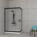 Orabella Stardust Easy Fix H200 Black matt 70X110 - Καμπίνα αντιστρέψιμη, ασύμμετρη