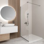 Orabella Serena Gun metal  H200 100 cm - Καμπίνα ελεύθερης τοποθέτησης με βραχίονα στήριξης τοίχου