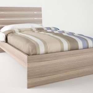 Κρεβάτι "ΝΟΤΑ" μονό σε χρώμα σταχτί 90x190