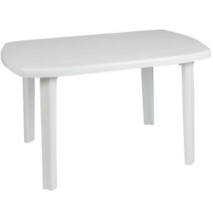 Τραπέζι οβάλ "ERA" πλαστικό σε χρώμα λευκό 125x80x72